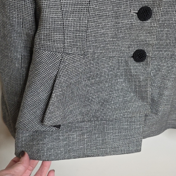 Etcetera Women's Black and White Checkered Peplum Blazer Size 6 - Picture 5 of 8